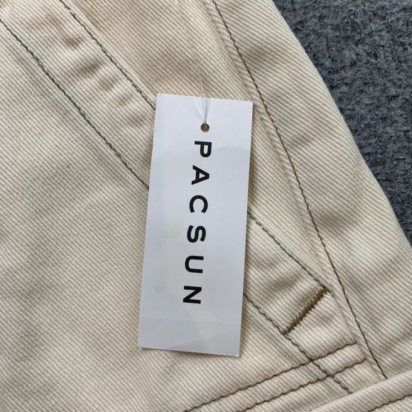 Pacsun Shorts Women XS Extra Small Ivory Denim Tint High Rise Cutoff Cargo - Picture 5 of 16
